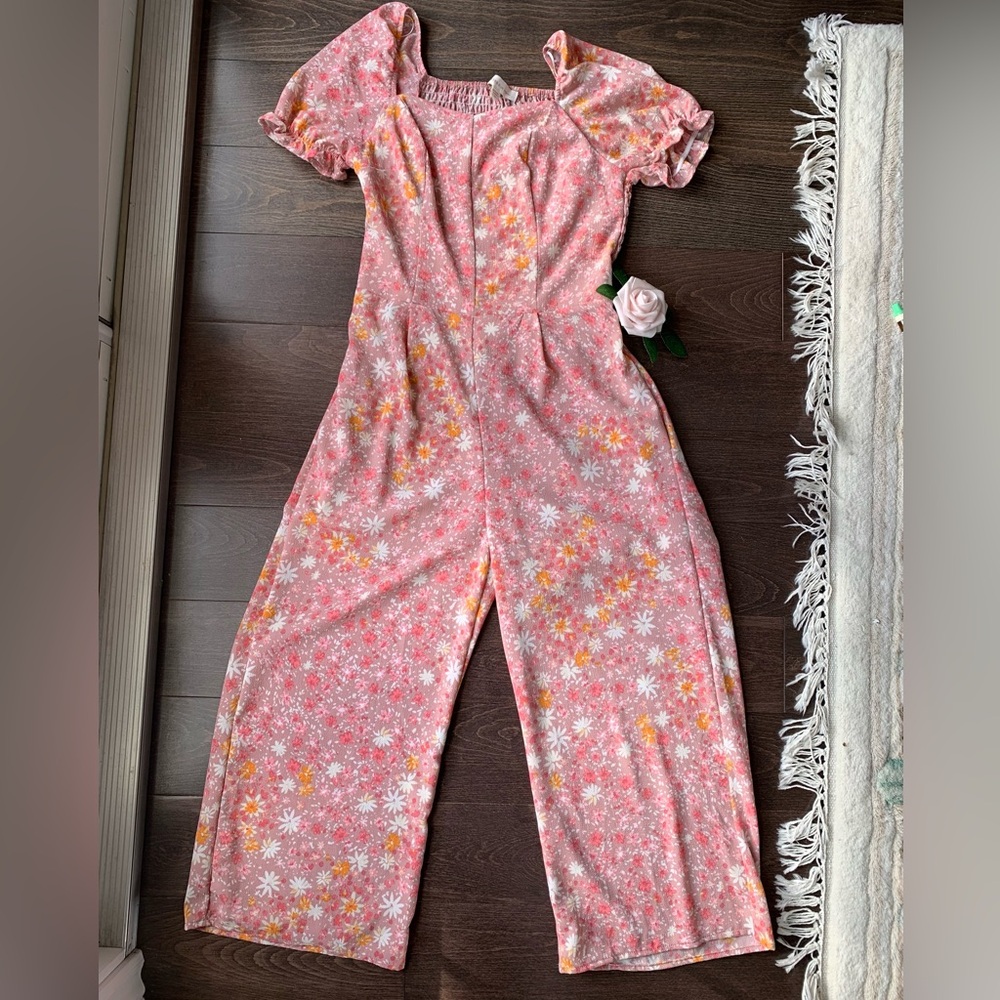 Monteau Floral Cutout Jumpsuit
